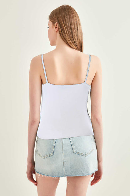 SASHED VISCOSE CROP BLOUSE