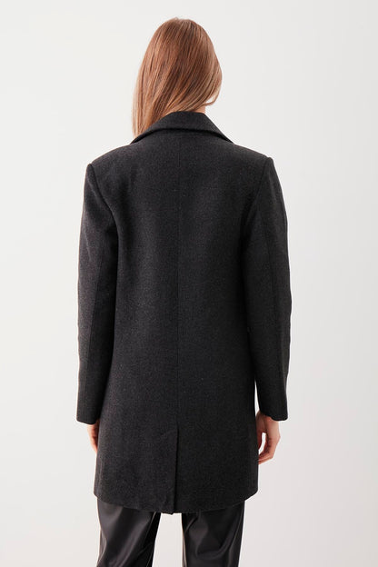 SINGLE BUTTON WITH LINE MESH JACKET