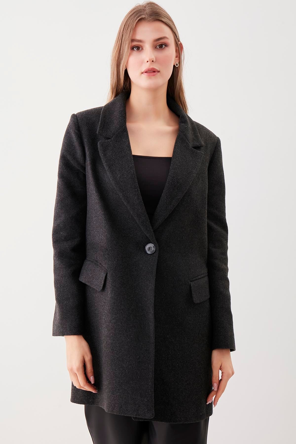 SINGLE BUTTON WITH LINE MESH JACKET