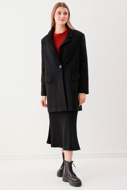 SINGLE BUTTON WITH LINE MESH JACKET