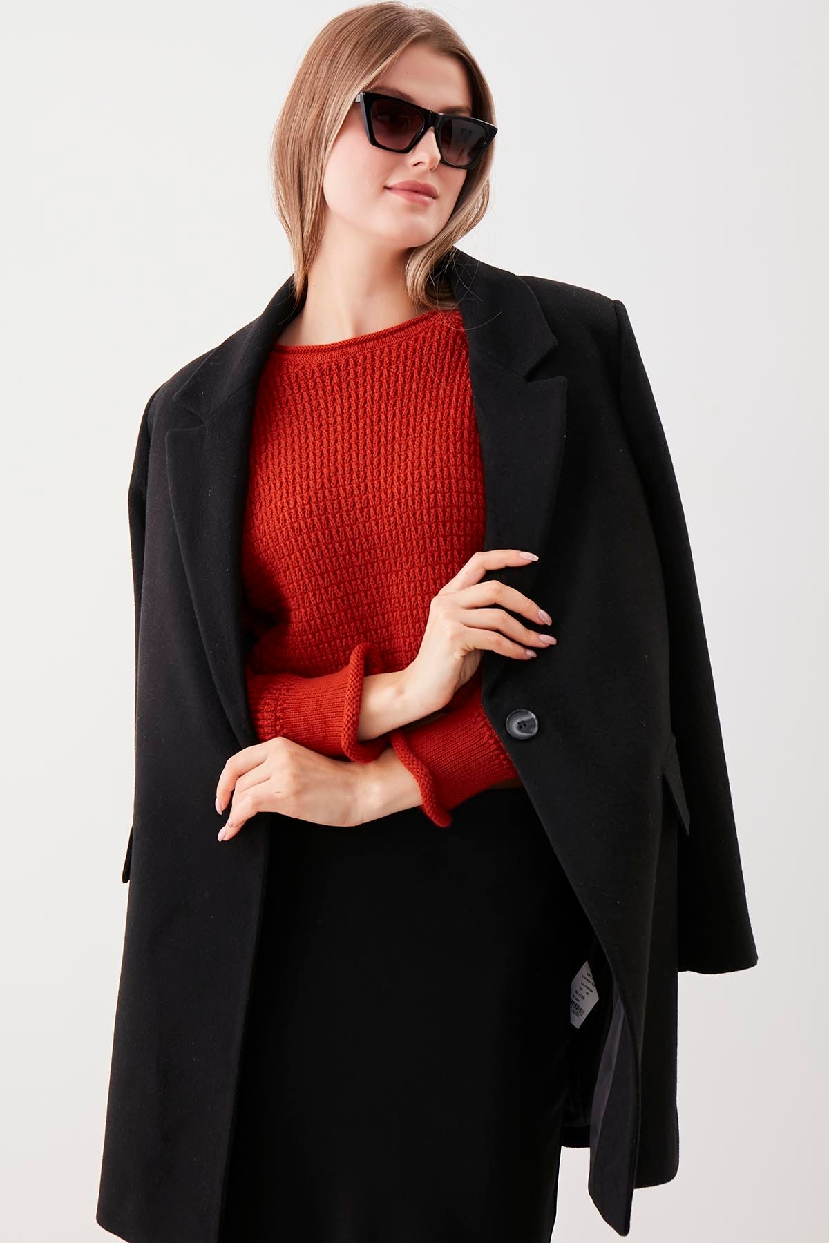 SINGLE BUTTON WITH LINE MESH JACKET
