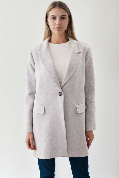 SINGLE BUTTON WITH LINE MESH JACKET
