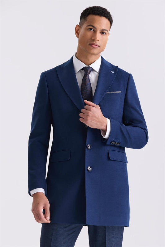 Dark Navy Slim Fit Sharp Collar