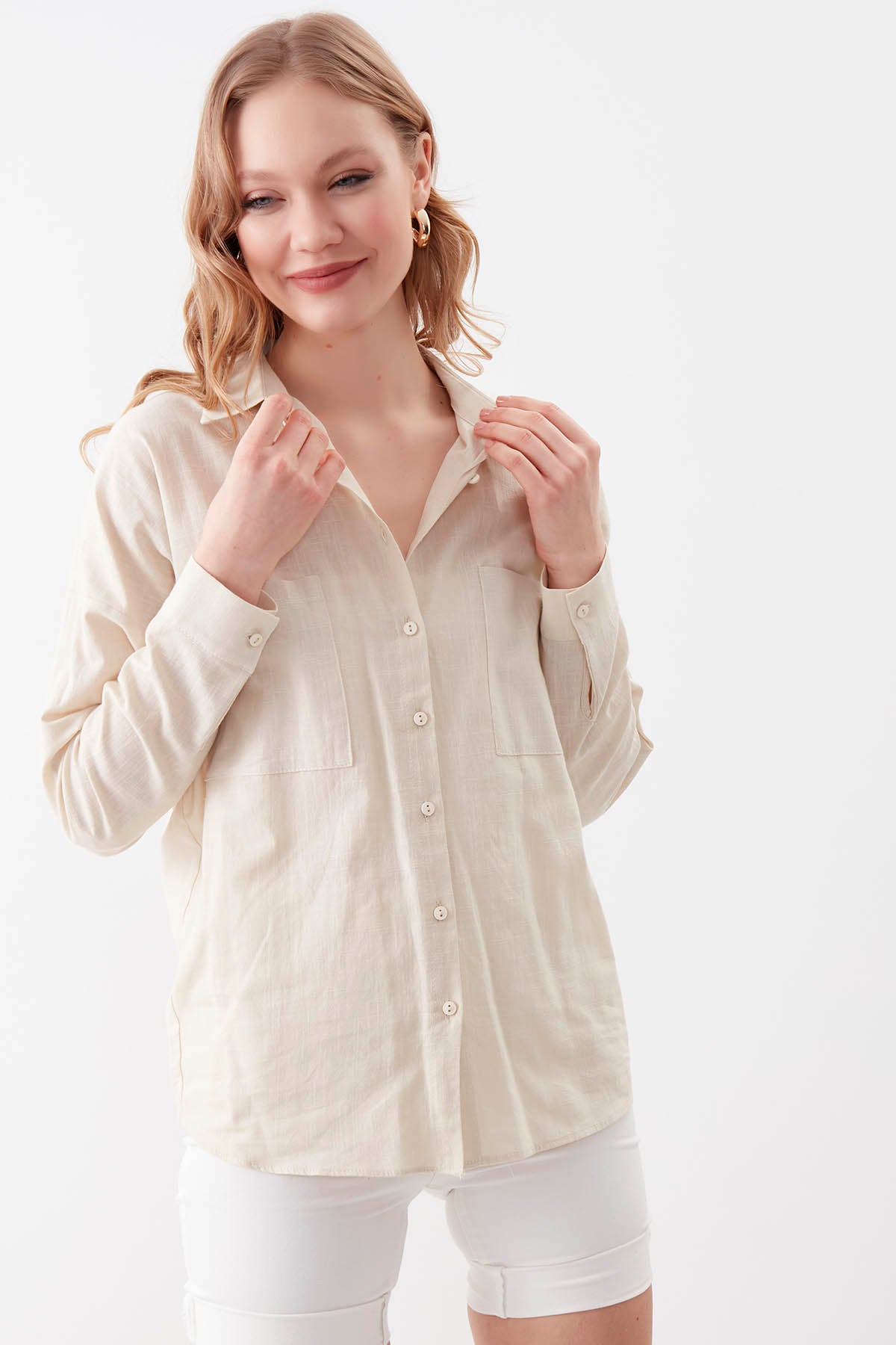 BASIC COMFY FRONT POCKET SHIRT
