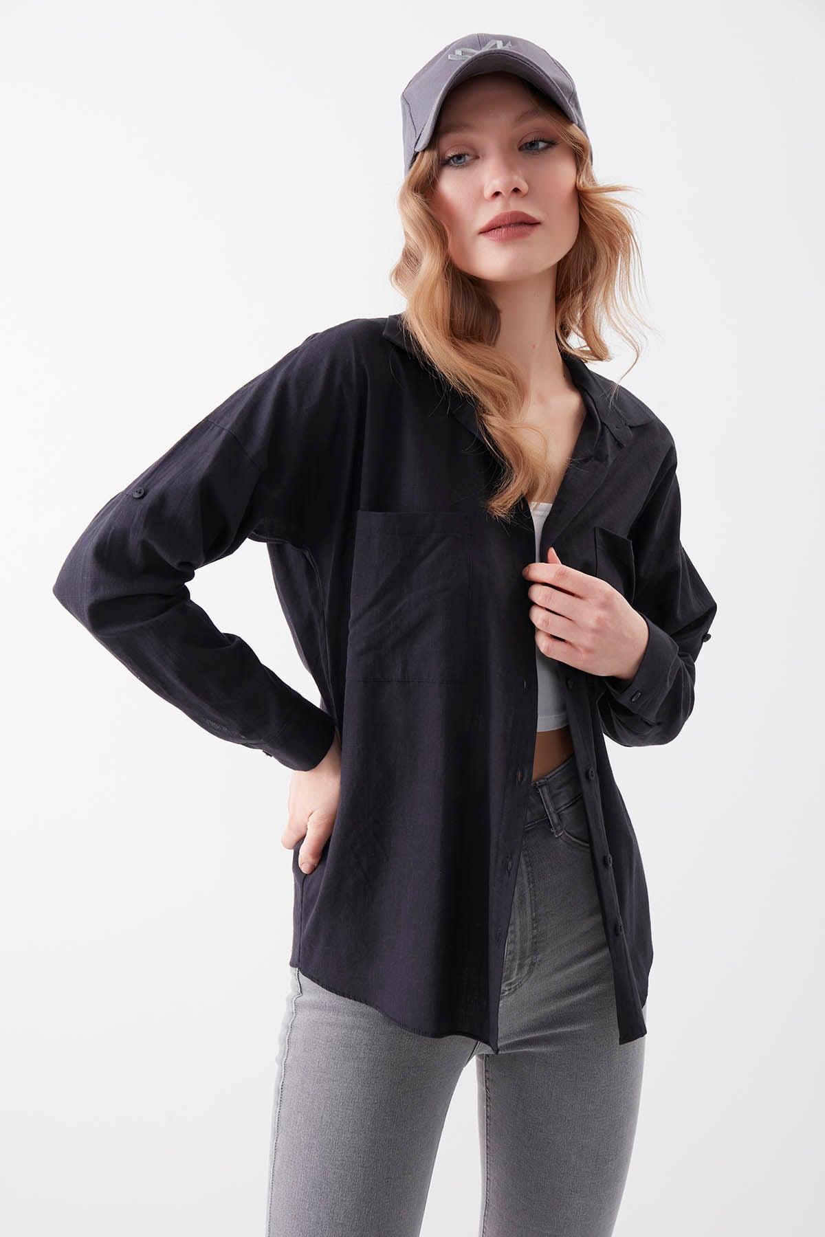 BASIC COMFY FRONT POCKET SHIRT