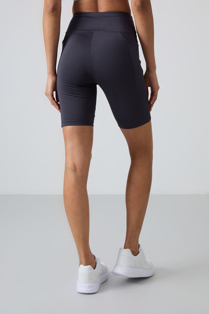 Anthracite Polyester Flexible Standard Fit Performance Women's Biker Tights - 91012