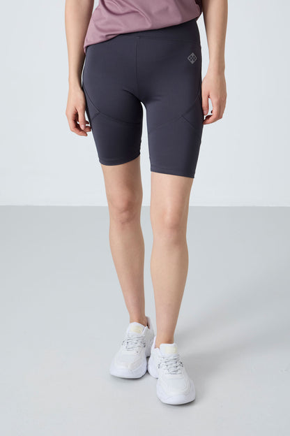 Anthracite Polyester Flexible Standard Fit Performance Women's Biker Tights - 91013