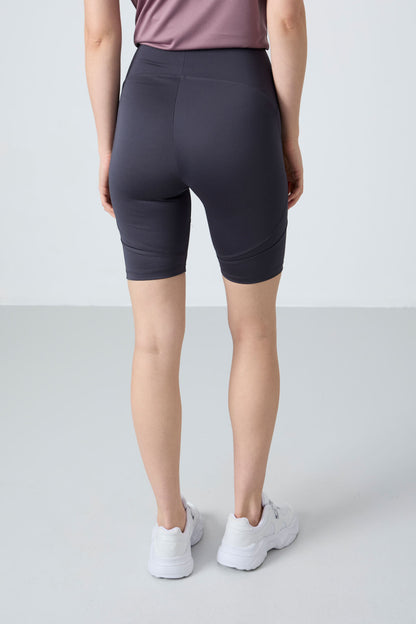 Anthracite Polyester Flexible Standard Fit Performance Women's Biker Tights - 91013