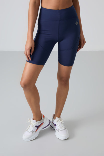 Indigo Polyester Flexible Standard Fit Performance Women's Biker Tights - 91013