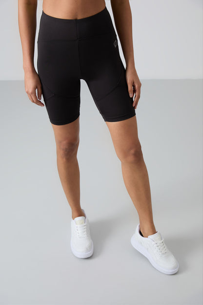 Black Polyester Flexible Standard Fit Performance Women's Biker Tights - 91013