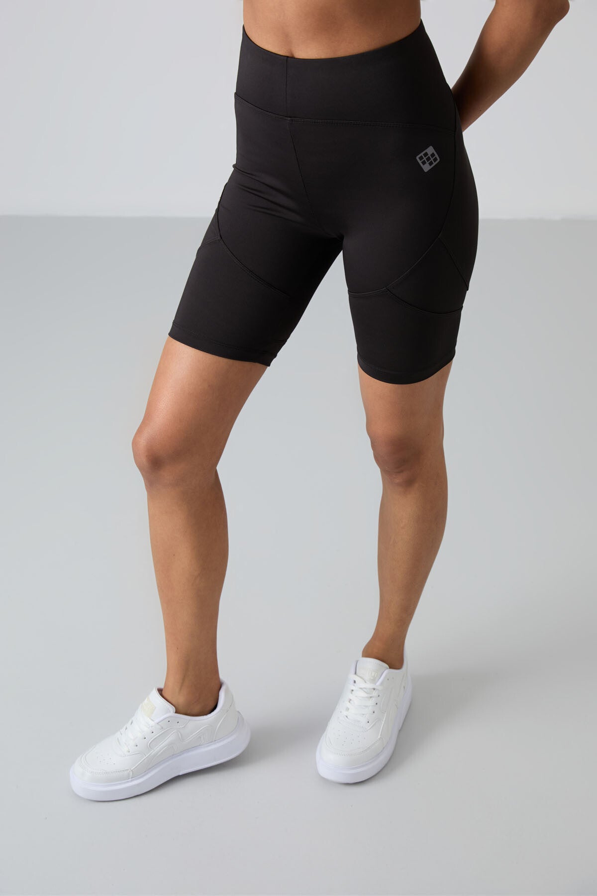 Black Polyester Flexible Standard Fit Performance Women's Biker Tights - 91013