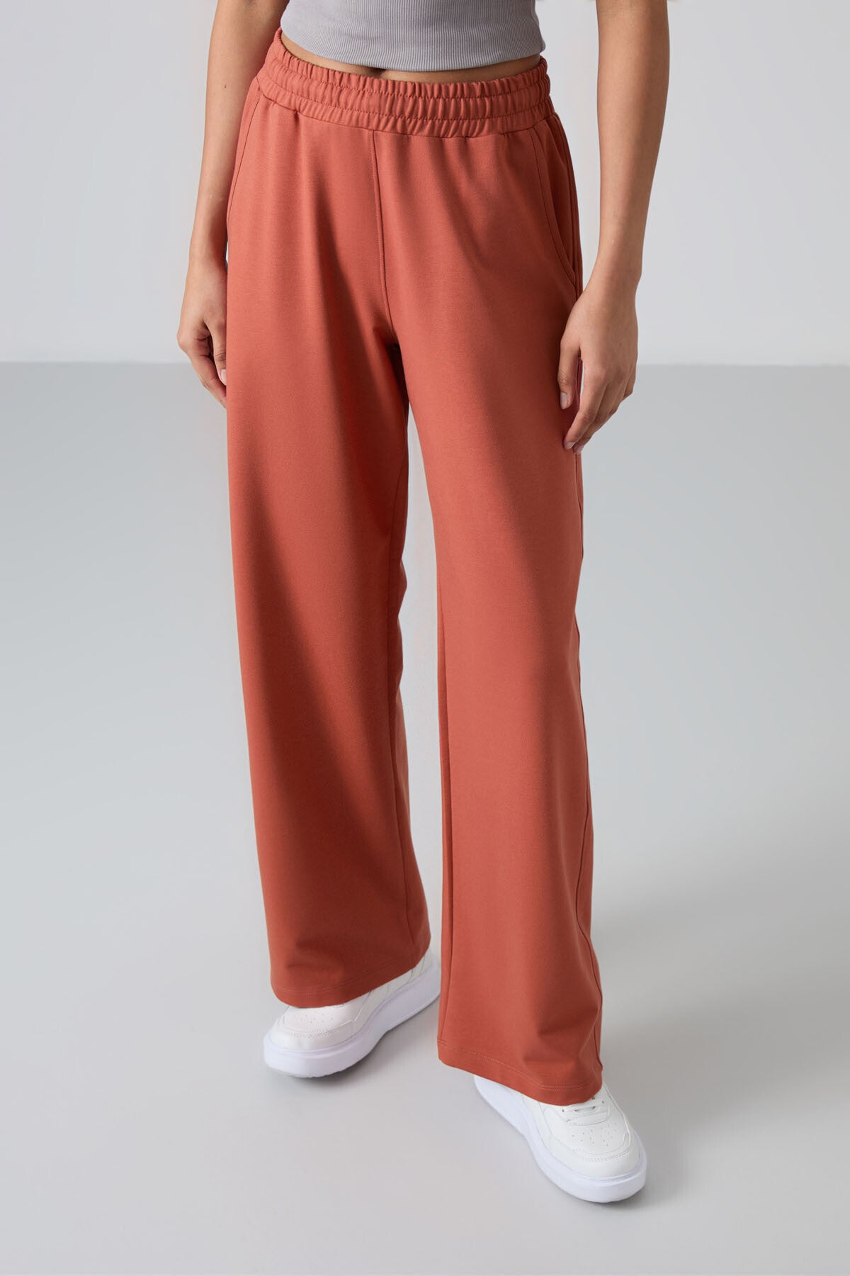 High Waist Comfort Fit Wide Leg Women's Tracksuit Bottom - 94567