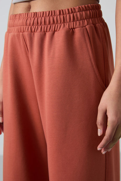 High Waist Comfort Fit Wide Leg Women's Tracksuit Bottom - 94567