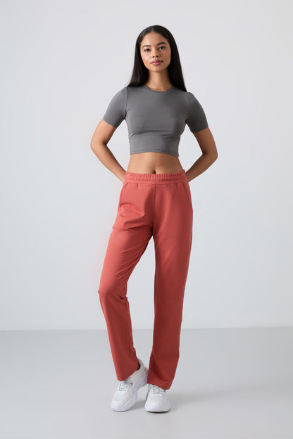High Waist Comfort Fit Classic Hem Women's Tracksuit Bottom - 94584