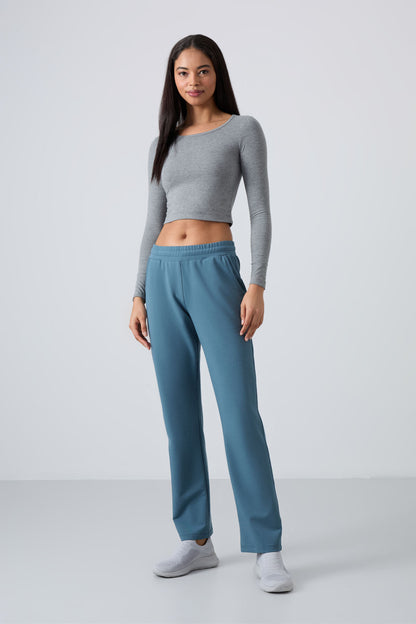 Forest Green High Waist Comfort Fit Classic Leg Women's Tracksuit Bottom - 94584