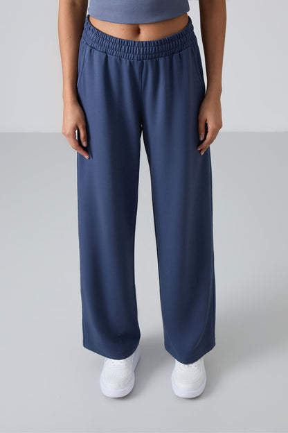 High Waist Comfort Fit Wide Leg Women's Tracksuit Bottom - 94567