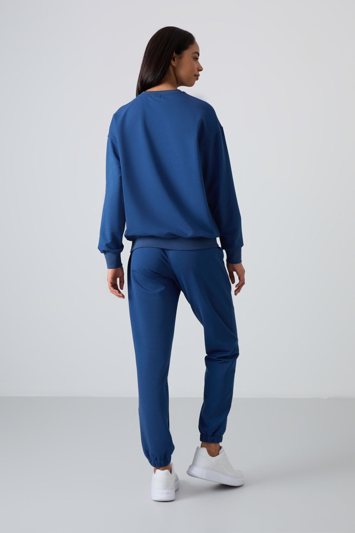 Parlament Basic Cotton O-Neck Oversize Elastic Bottom Women's Tracksuit Set - 95287
