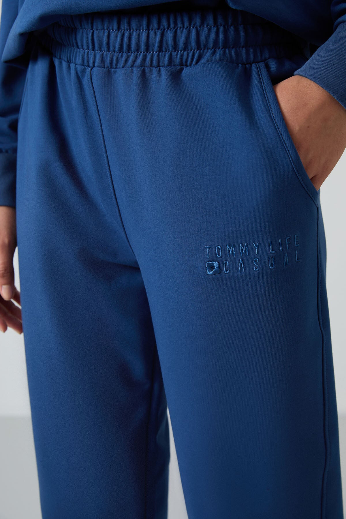 Parlament Basic Cotton O-Neck Oversize Elastic Bottom Women's Tracksuit Set - 95287