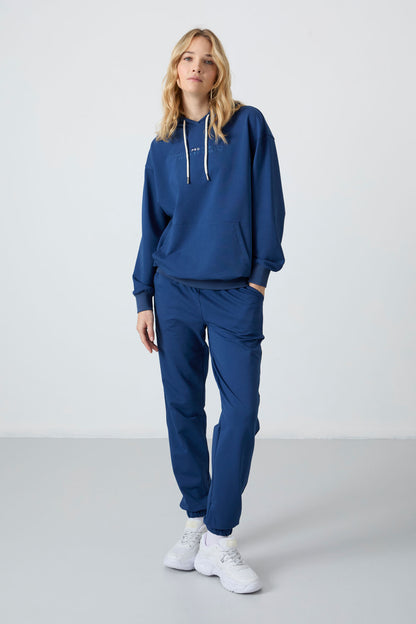 Parliament Hooded Kangaroo Pocket Oversize Elastic Cuffed Women's Tracksuit Set - 95288