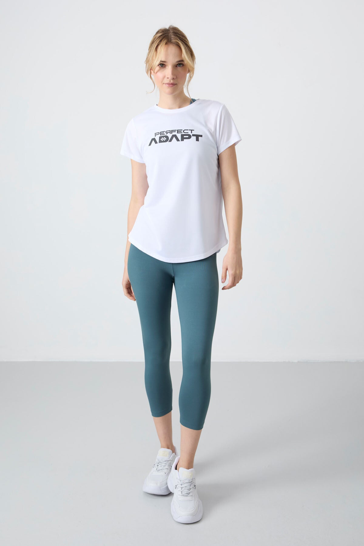Green high waist slim fit narrow sleeve women Tights - 93097