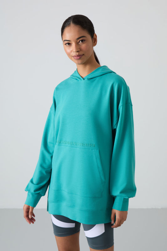 Balloon Sleeve Embroidered Women's Oversize Tunic Sweatshirt - 97163