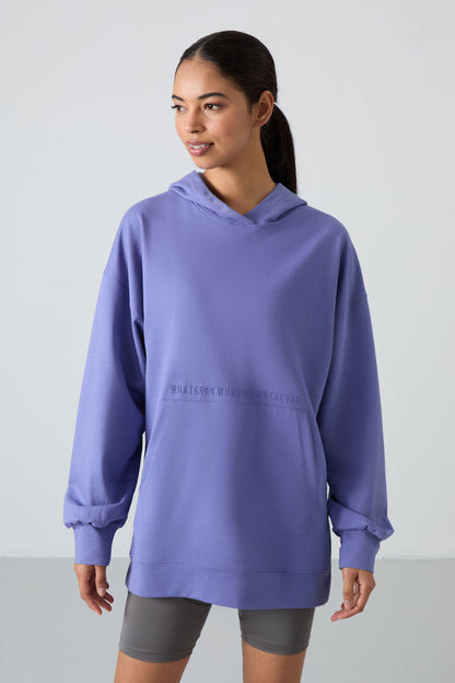 Plato Balloon Sleeve Embroidered Women's Oversize Tunic Sweatshirt - 97163