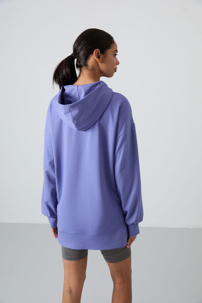 Plato Balloon Sleeve Embroidered Women's Oversize Tunic Sweatshirt - 97163