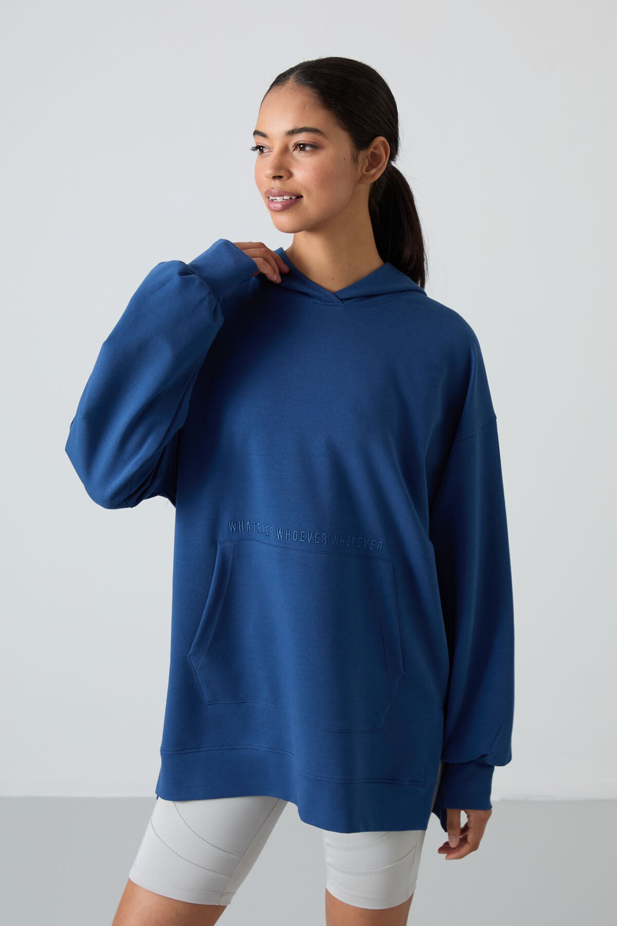Parliament Balloon Collar Embroidered Women's Oversize Tunic Sweatshirt - 97163