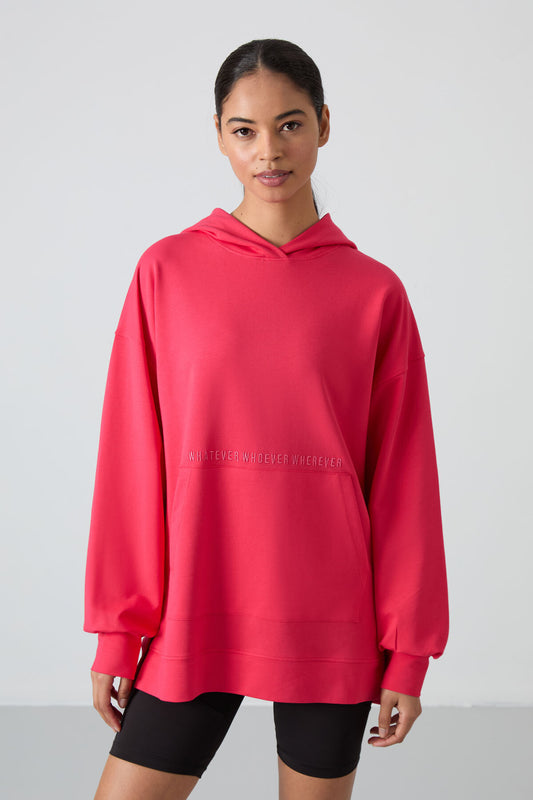 Viva Red Balloon Sleeve Embroidered Women's Oversize Tunic Sweatshirt - 97163