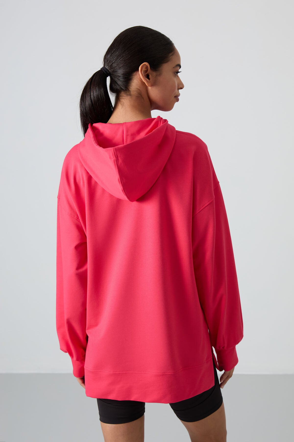 Viva Red Balloon Sleeve Embroidered Women's Oversize Tunic Sweatshirt - 97163