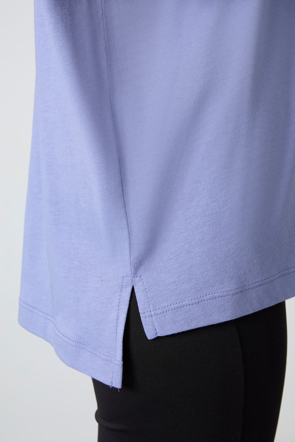 Light Lavender Jersey Modal Soft Touch Oversize Fit Basic Women's T-Shirt - 97285