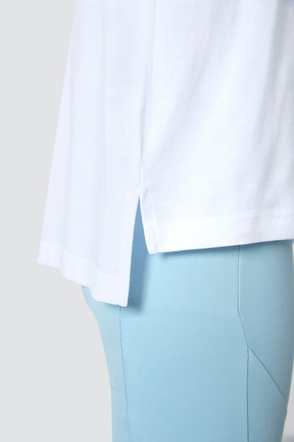 White Jersey Modal Soft Touch Oversize Fit Basic Women's T-Shirt - 97285