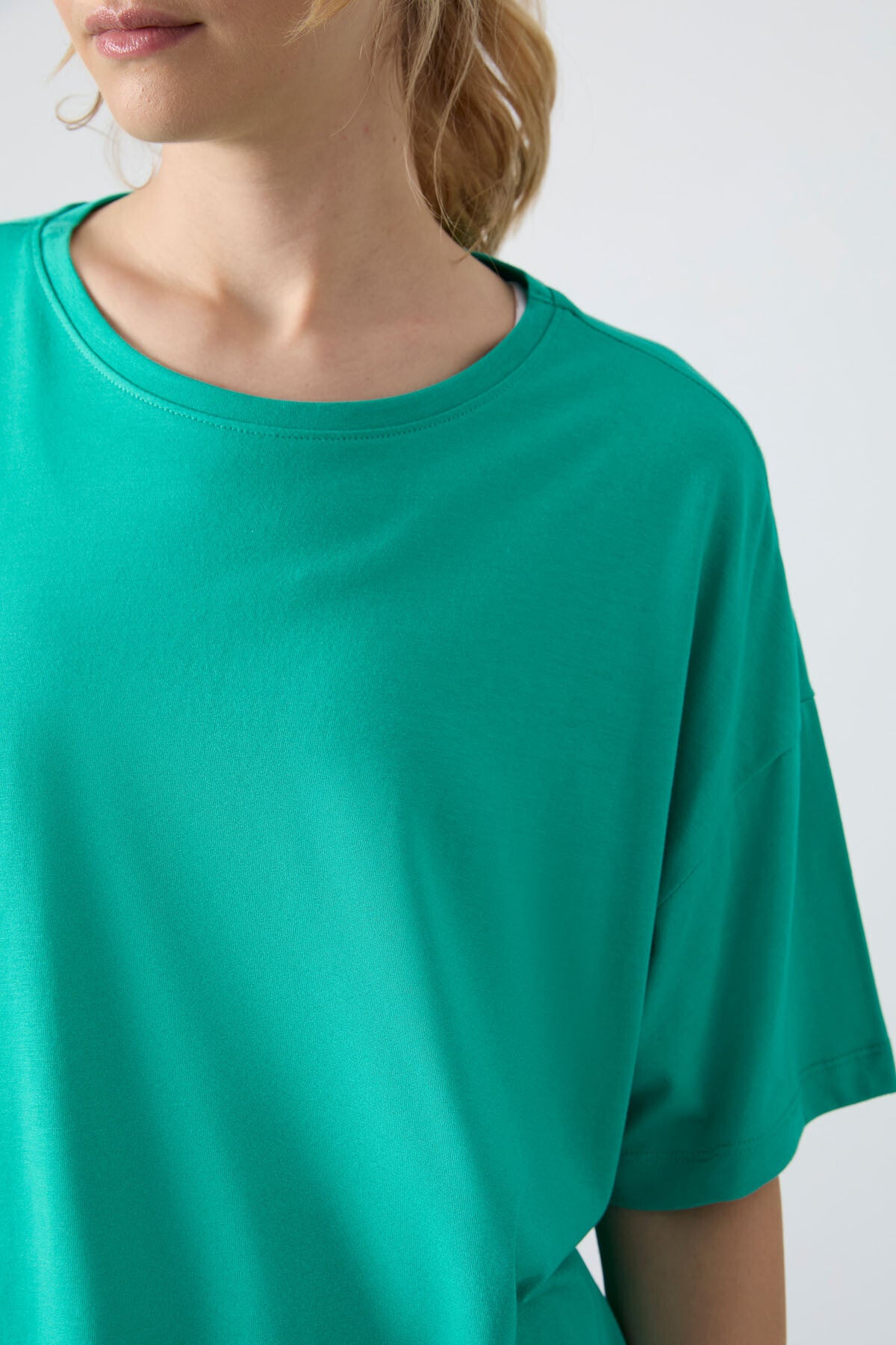Jersey Modal Soft Touch Oversize Fit Basic Women's T-Shirt - 97285