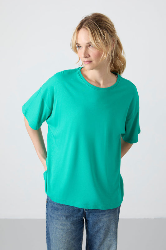 Jersey Modal Soft Touch Oversize Fit Basic Women's T-Shirt - 97285