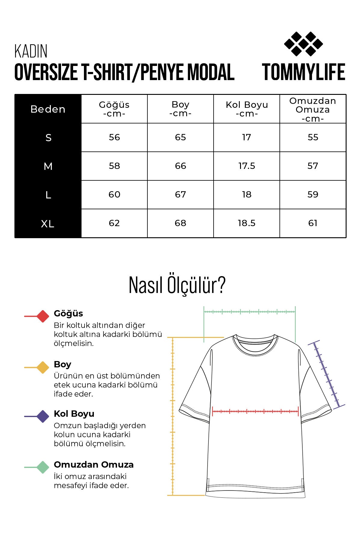 Jersey Modal Soft Touch Oversize Fit Basic Women's T-Shirt - 97285