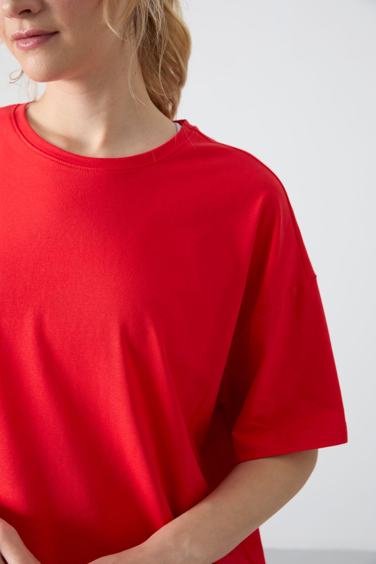 Fiesta Modal Cotton Soft Touch Oversize Fit Basic Women's T-Shirt - 97285