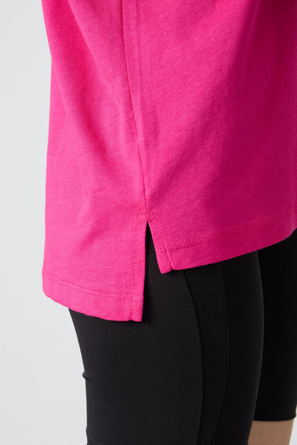 Fuchsia Jersey Modal Soft Touch Oversize Fit Basic Women's T-Shirt - 97285