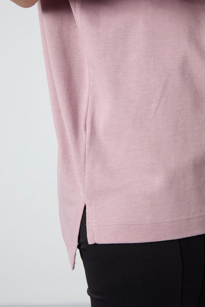 Dried Rose Jersey Modal Soft Touch Oversize Fit Basic Women's T-Shirt - 97285