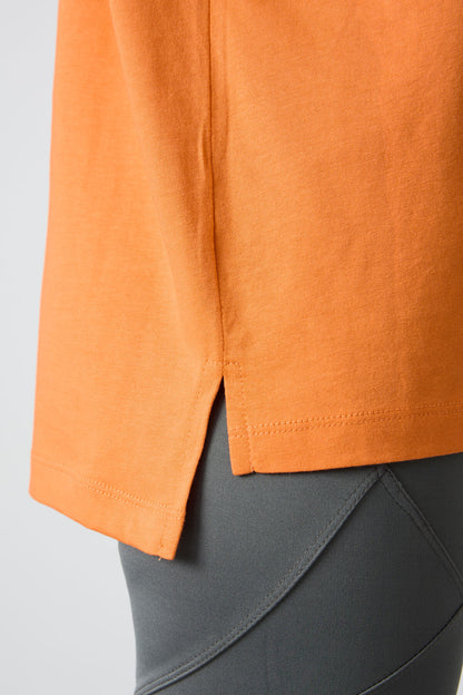Modal Cotton Orange Soft Touch Oversize Fit Basic Women's T-Shirt - 97285