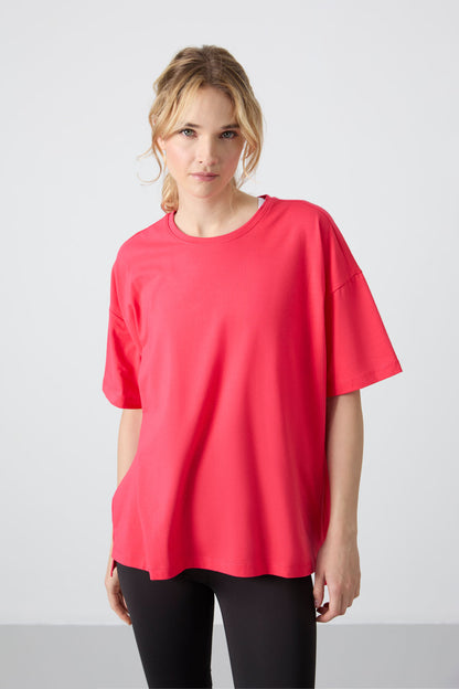 Rose Modal Soft Touch Oversize Fit Basic Women's T-Shirt - 97285