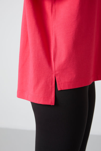 Rose Modal Soft Touch Oversize Fit Basic Women's T-Shirt - 97285