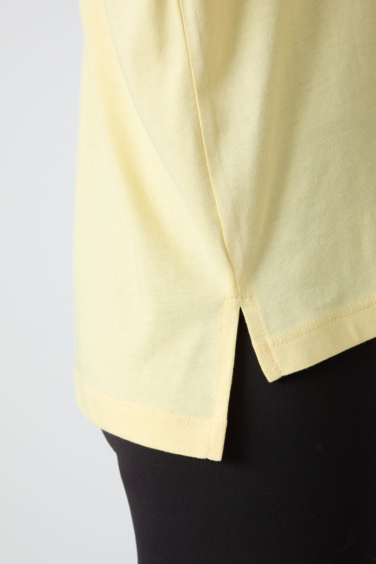 Yellow Modal Jersey Soft Touch Oversize Fit Basic Women's T-Shirt - 97285