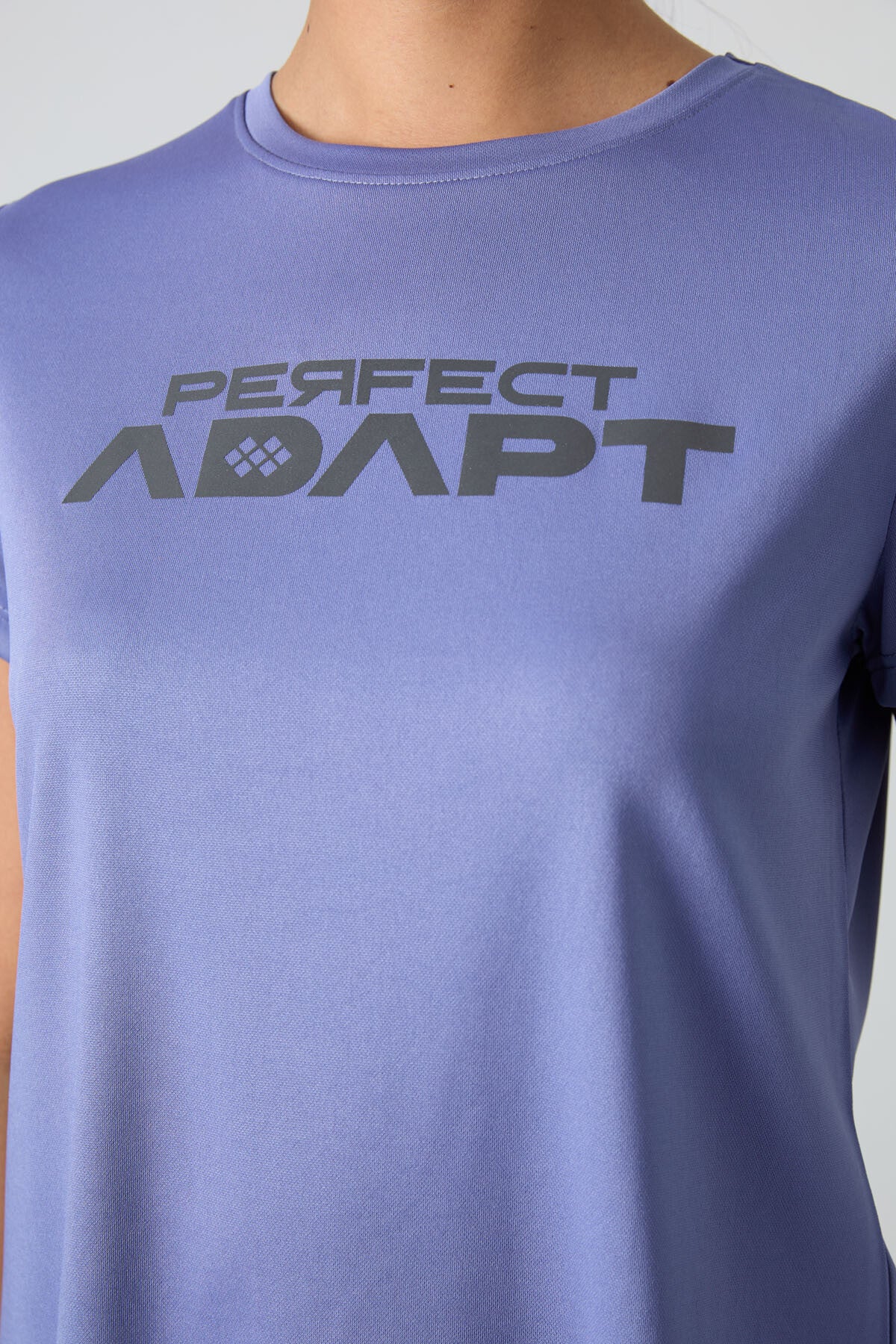 Plato Polyester Breathable Textured Thin Flexible Standard Fit Performance Women's T-Shirt - 97283