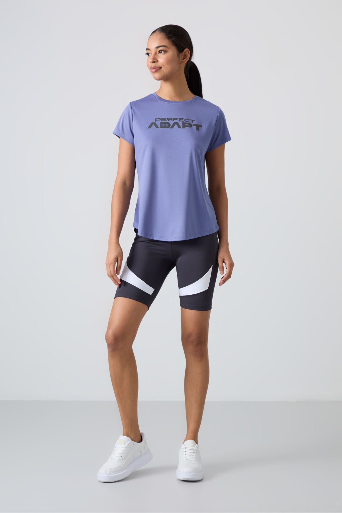 Plato Polyester Breathable Textured Thin Flexible Standard Fit Performance Women's T-Shirt - 97283