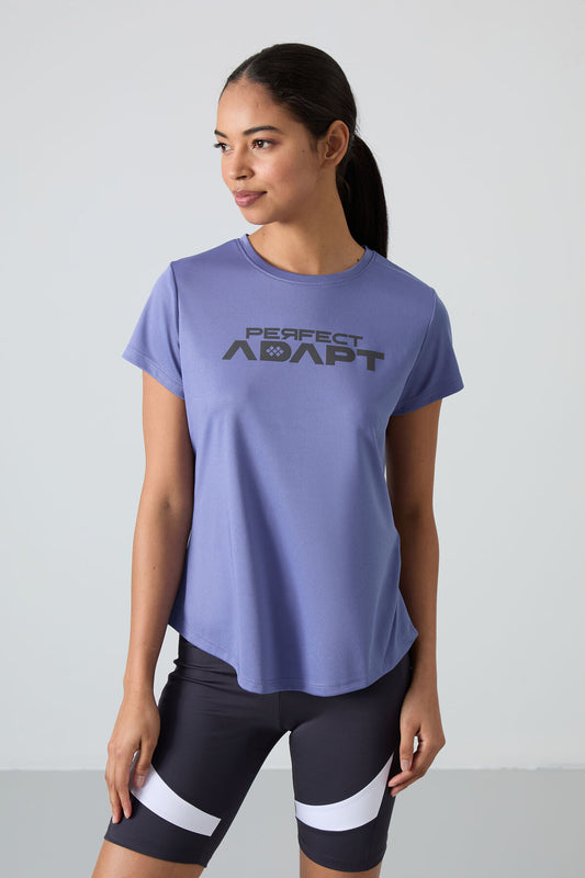 Plato Polyester Breathable Textured Thin Flexible Standard Fit Performance Women's T-Shirt - 97283