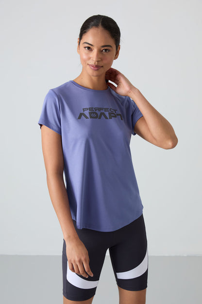 Plato Polyester Breathable Textured Thin Flexible Standard Fit Performance Women's T-Shirt - 97283