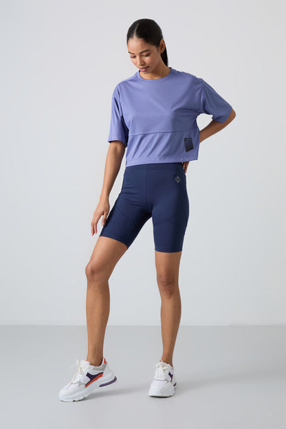 Plato Polyester Breathable Textured Thin Flexible Oversize Fit Performance Women's T-Shirt - 97284