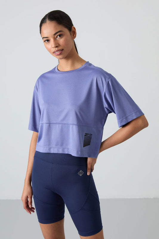 Plato Polyester Breathable Textured Thin Flexible Oversize Fit Performance Women's T-Shirt - 97284