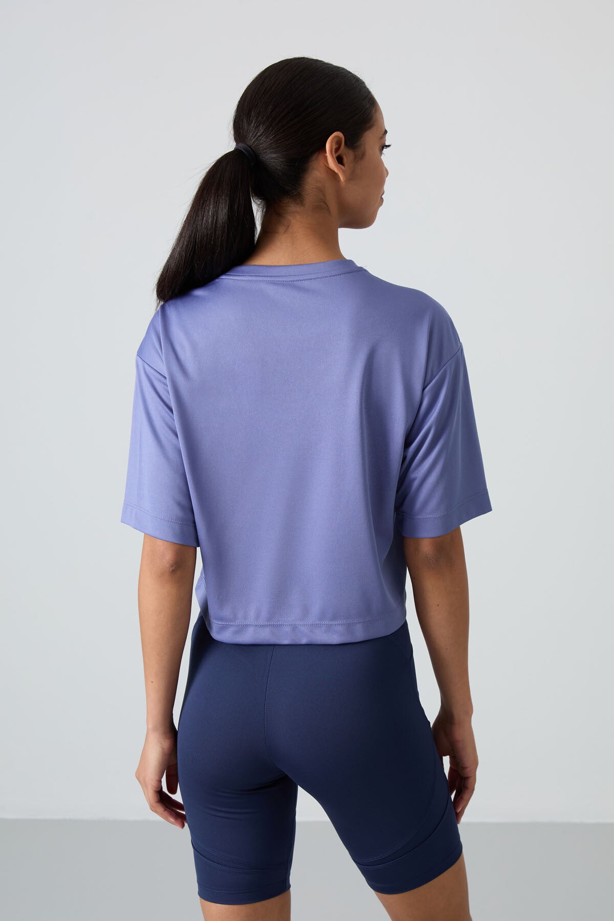 Plato Polyester Breathable Textured Thin Flexible Oversize Fit Performance Women's T-Shirt - 97284