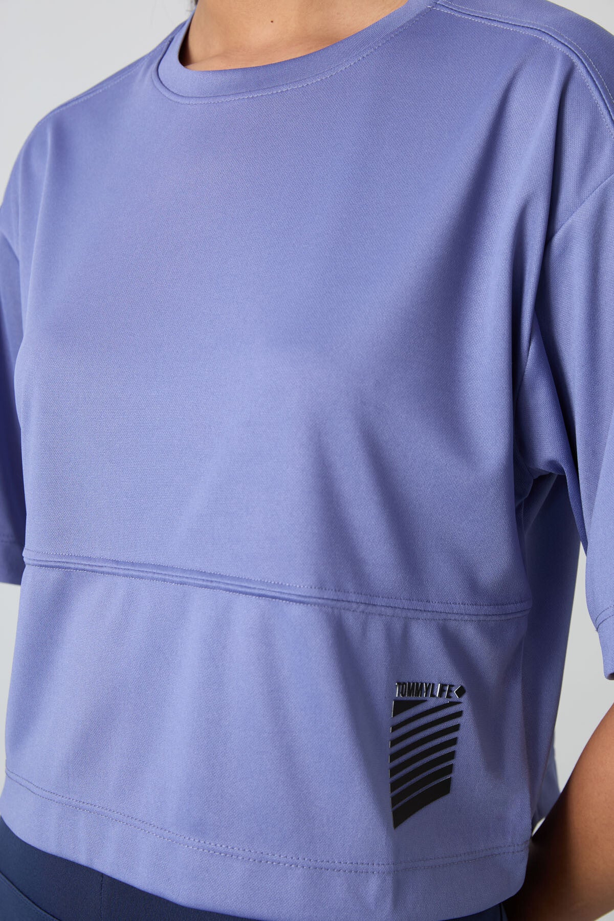 Plato Polyester Breathable Textured Thin Flexible Oversize Fit Performance Women's T-Shirt - 97284